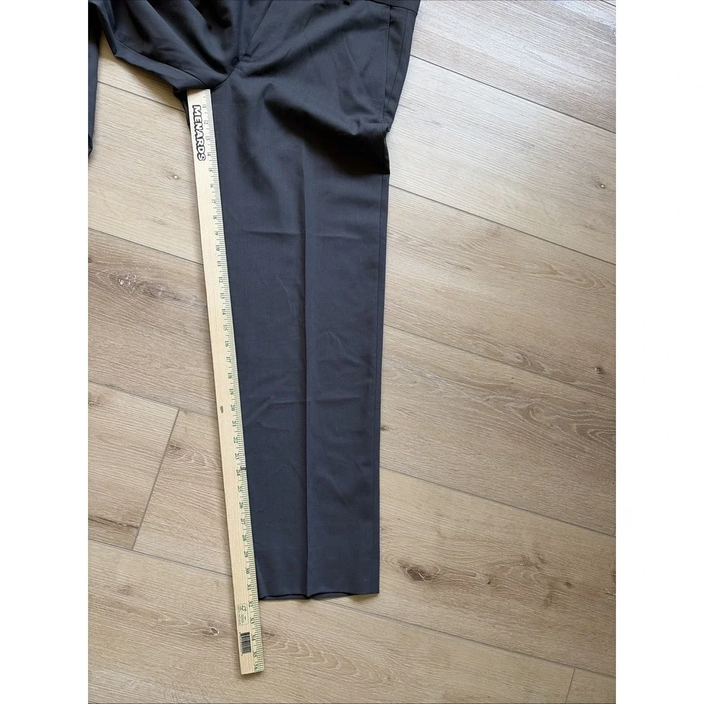 Pronto Uomo Pants Mens Size 34 100% Wool Flat Front Made In Italy Gray